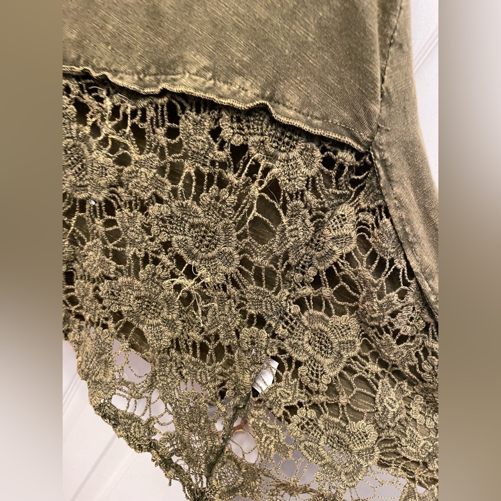 FOR SUE. DO NOT BUY Jaded Gypsy Sleeveless Olive Green Maxi Dress with Lace - Picture 12 of 15